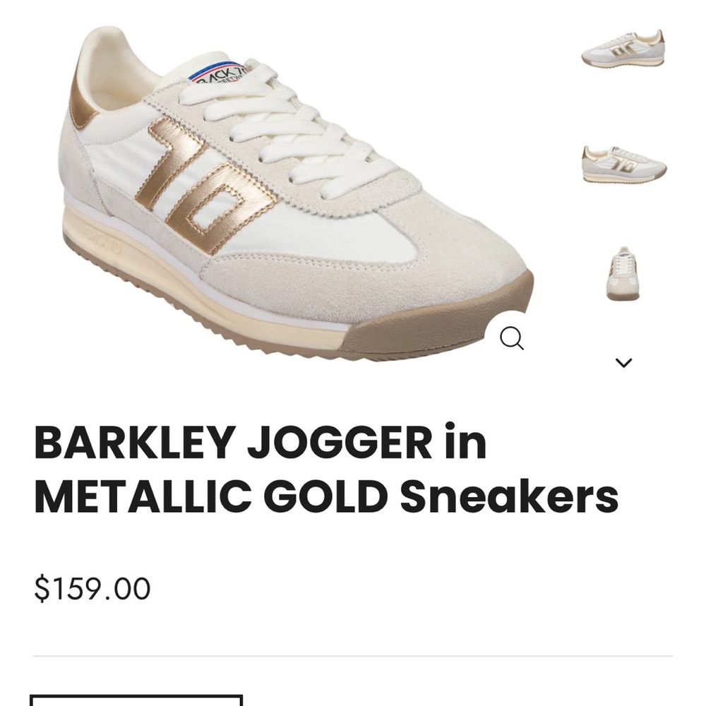 Barkley Metallic Gold Jogger Sneakers back 70 from Naples, Italy size 41 NEW!